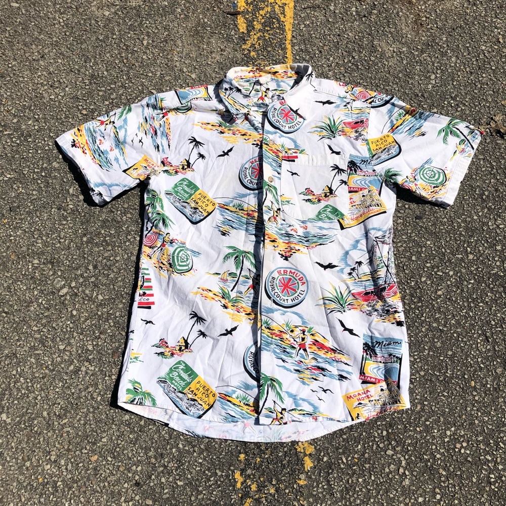 Vintage 90s Angelica Floral Hawaiian Casual Shirt